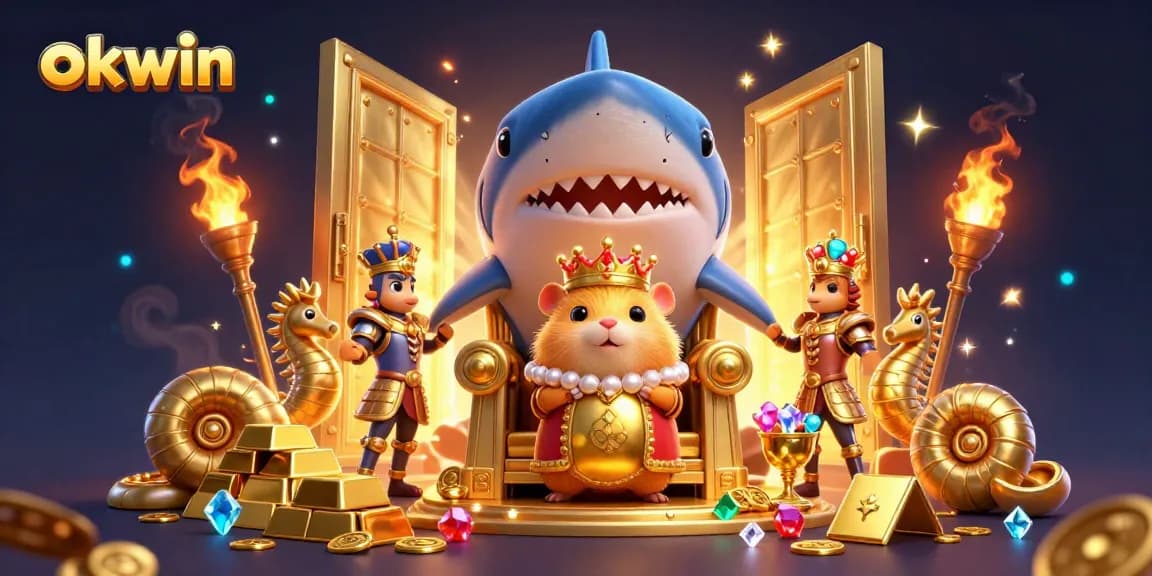 Experience the excitement and treasures of okwin as a fierce hamster king reigns over a golden sea of casino rewards.
