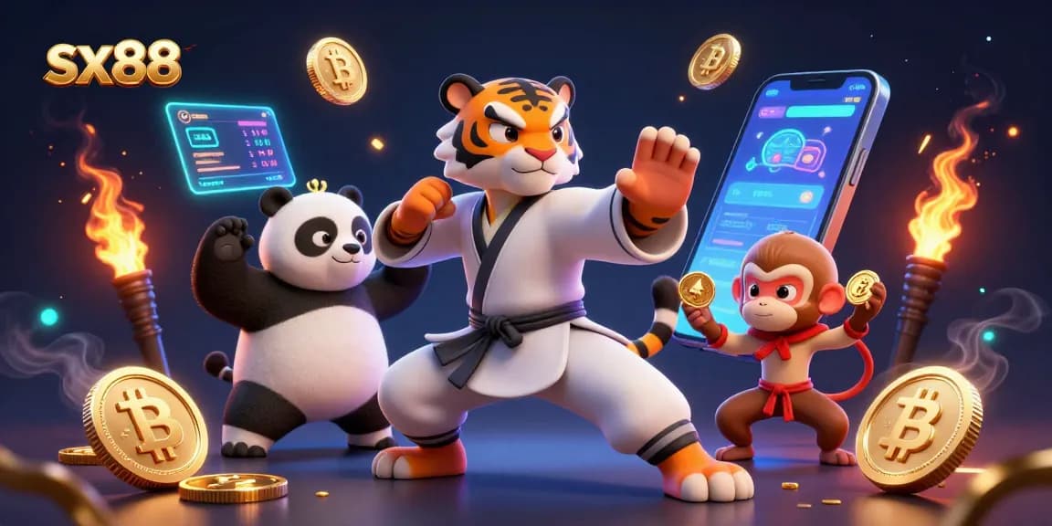 Experience thrilling gameplay with sx88 as a kung fu tiger and panda bring excitement to the casino.