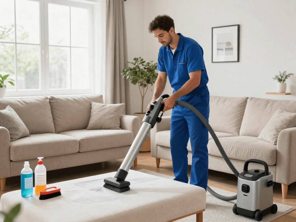 Pranie tapicerki z panda-cleaner.pl w jasnym i czystym wnętrzu mieszkania.