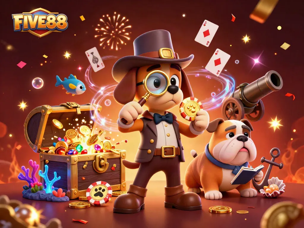 Join FIVE88's thrilling gaming adventure featuring poker clues and treasure hunts.