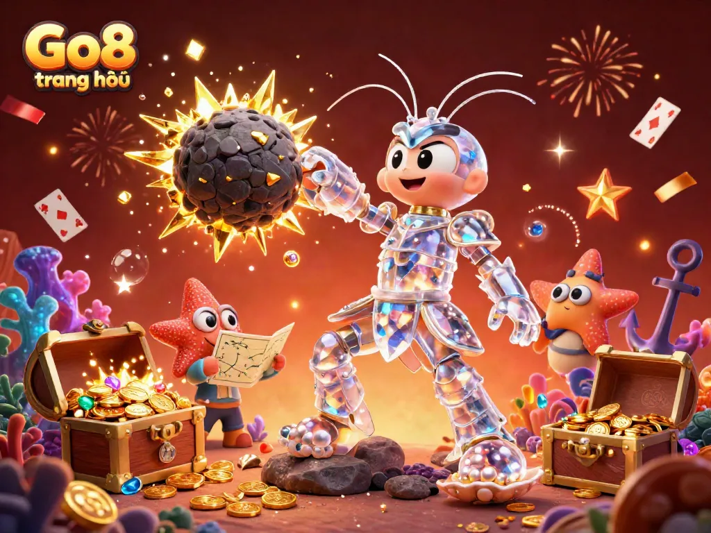 Experience the thrill of Go8 trang chủ with an exhilarating casino scene featuring vibrant gambling elements.