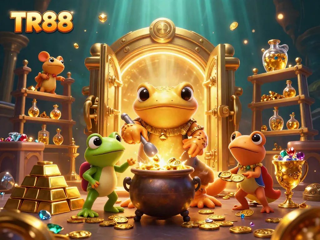 Engage with TR88's enchanting casino worlds as alchemists transform treasures in a magical setting.
