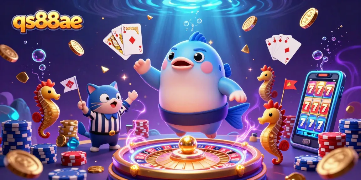 Experience the exciting qs88ae underwater casino scene featuring vibrant characters, animated elements, and thrilling games.