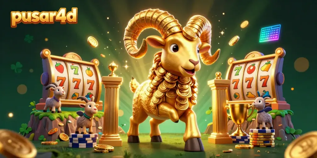 Engage with exciting pusar4d slot games featuring a golden ram charging through rich casino imagery.