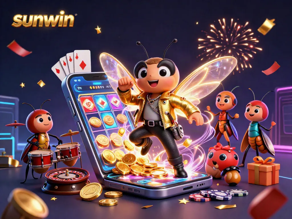 Experience the thrill of sunwin gaming with this vibrant scene of fun and excitement.