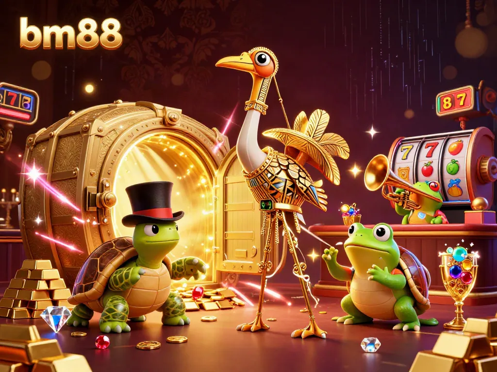 Experience winning moments with bm88 in a vibrant casino scene filled with treasures.