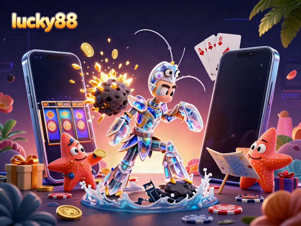 Engage in thrilling gaming at lucky88, featuring a 3D galactic samurai battling for golden coins.