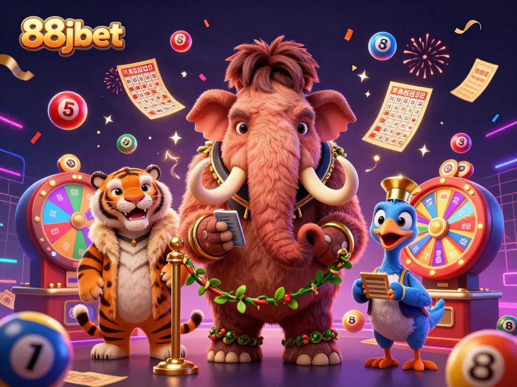 Engage in thrilling moments with the vibrant 88jbet casino scene featuring unique characters and dynamic elements.