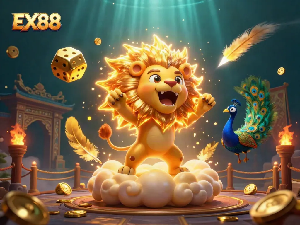 Experience the thrill of EX88 with dynamic casino elements and vibrant characters in action.