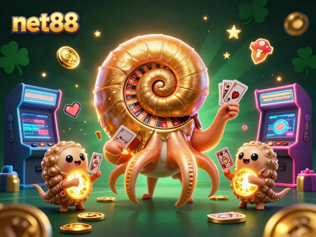 Experience the thrill of net88 casino gaming with a vibrant 3D scene full of colorful characters and action.