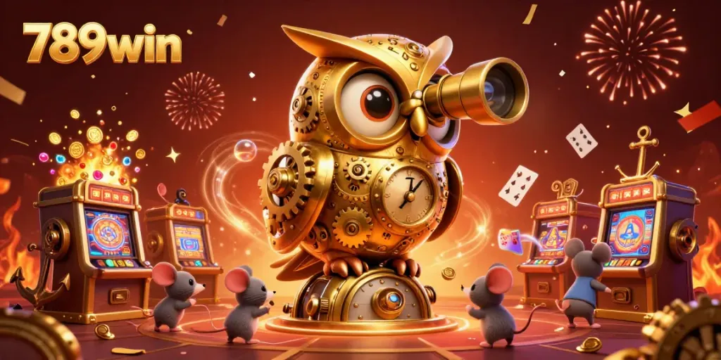 Win big with 789win through an animated scene showcasing a vibrant casino atmosphere.