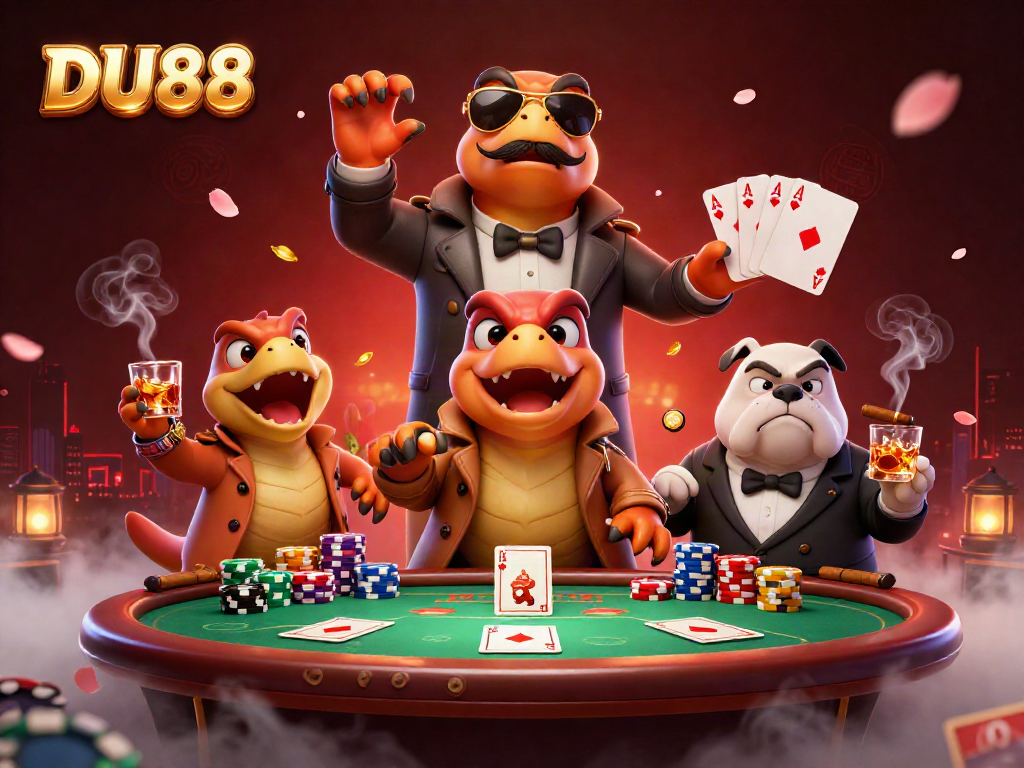 Engage with DU88 as raptors in a trench coat hilariously attempt VIP casino entry.