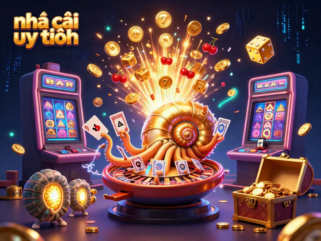 Experience the excitement of Nhà cái uy tín through an action-filled 3D casino scene.