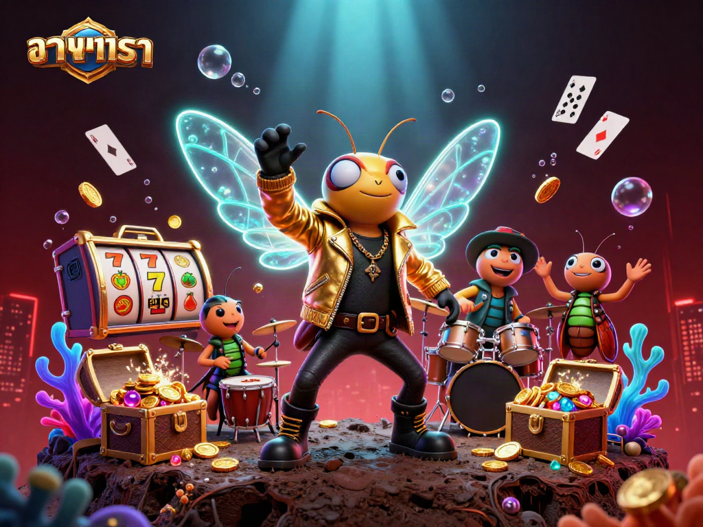 Experience thrilling แทงบาคาร่า action with a vibrant casino scene featuring animated characters and dynamic elements.