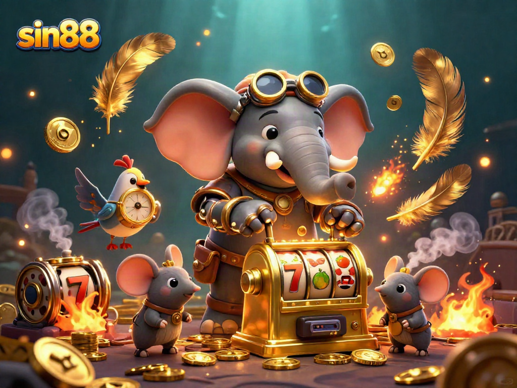 Spin the slots and win big with sin88 in this vibrant casino scene!
