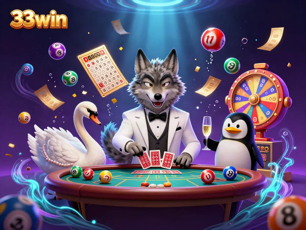 Experience the vibrant action at 33win with animated casino characters and dynamic game elements.