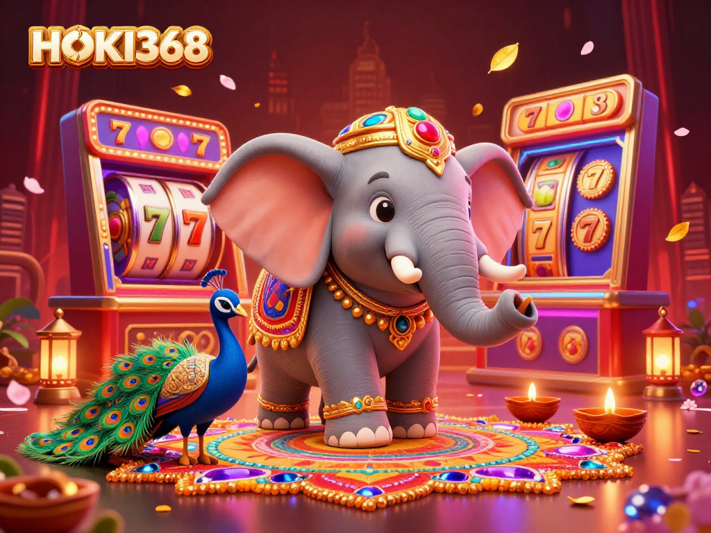 Engage with HOKI368, featuring vibrant 3D casino scenes with dynamic elements and game excitement.
