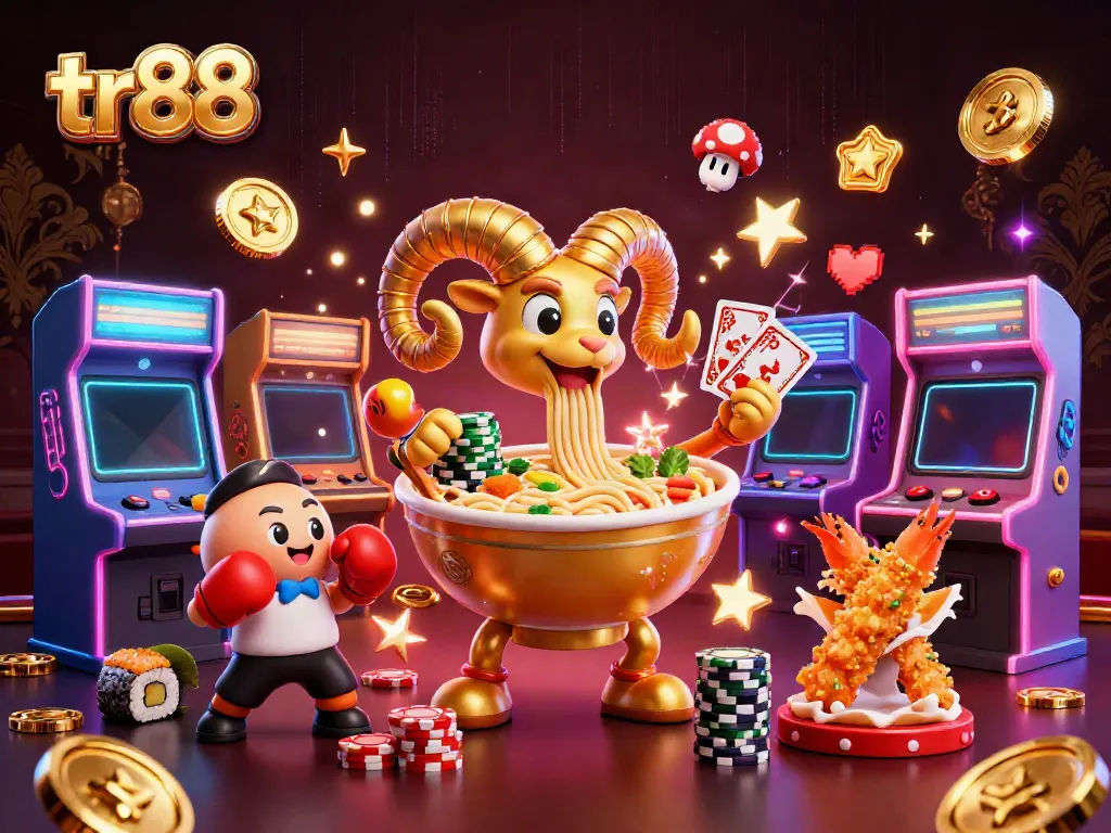 tr88 animated casino characters dealing cards and stacking chips in a vibrant gambling scene.