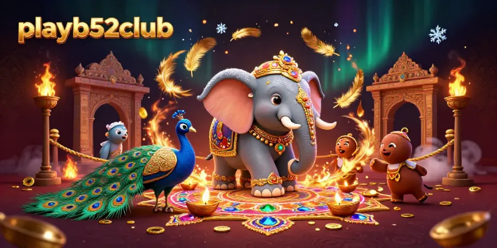 Experience action at playb52club with a vivid casino-themed illustration.