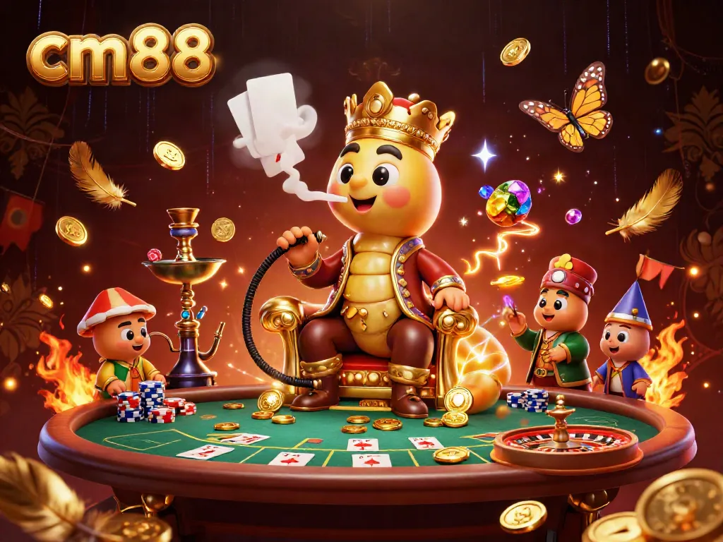 Experience the vibrant casino gameplay with cm88, featuring 3D characters and poker elements in action.