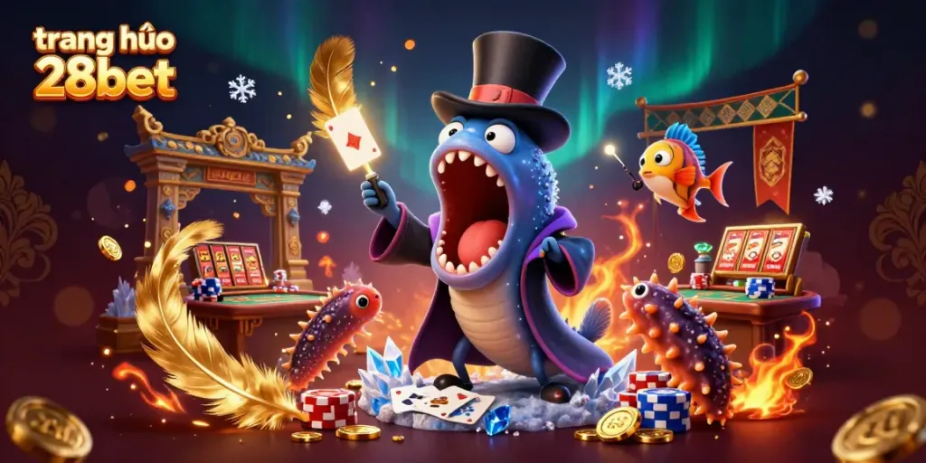 Engaging scene at trang chủ 28bet featuring vibrant 3D characters engaging in casino games with dynamic elements.