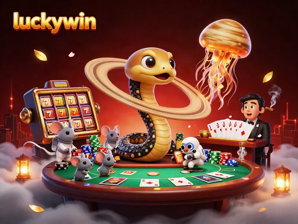 Engage in dynamic slots action at luckywin with vibrant characters and a lively atmosphere.