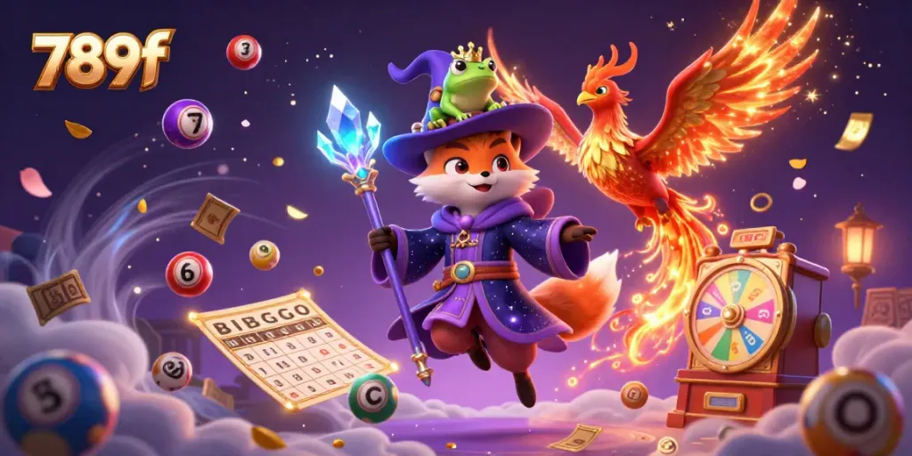 Engage with the thrilling 789f experience featuring a mystical fox and phoenix in a dynamic casino scene.
