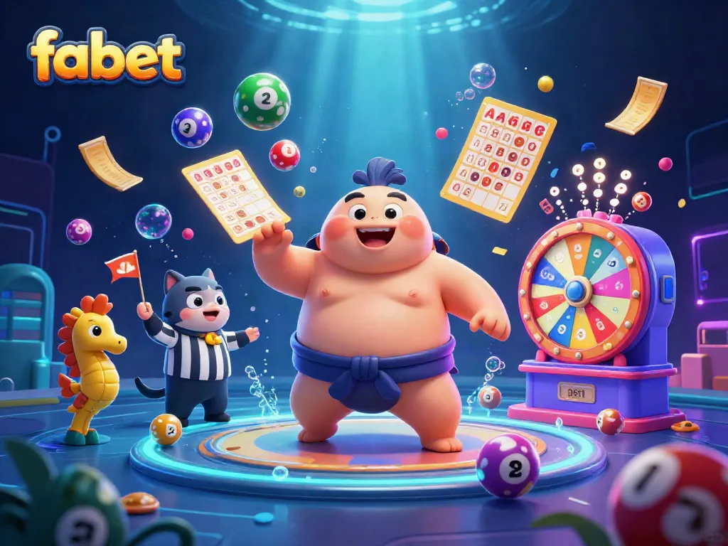 Engage with fabet's vibrant gambling scene featuring a cartoon fugu in an underwater casino backdrop.