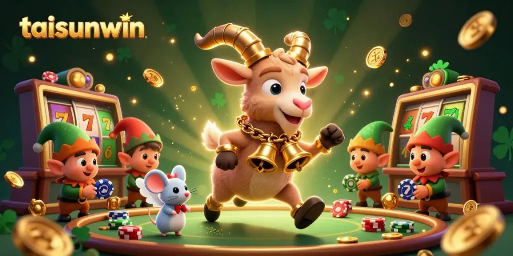 Experience the excitement at taisunwin with festive casino characters and lively gaming elements.