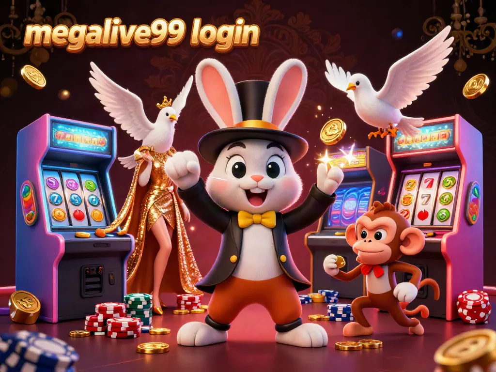 Mengakses megalive99 login dengan permainan imersif dalam ilustrasi 3D yang kaya warna