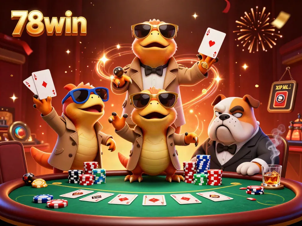 Engaging scene featuring raptors disguised as a tall gambler entering a casino lounge, embodying 78win excitement.