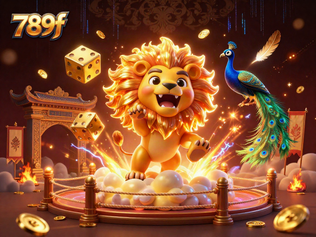 Experience the thrill of winning with 789f at a dynamic online casino showcasing a vibrant 3D illustration.