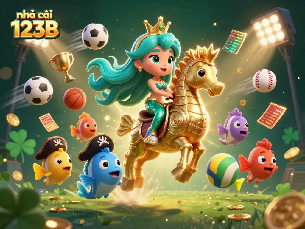 Win exciting rewards with nhà cái 123B in a vibrant casino scene featuring thrilling characters and dynamic sports elements.