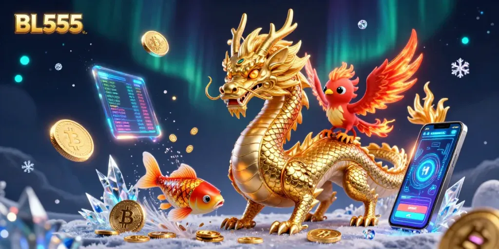 Experience the dynamic world of BL555 with vibrant characters and immersive casino elements.