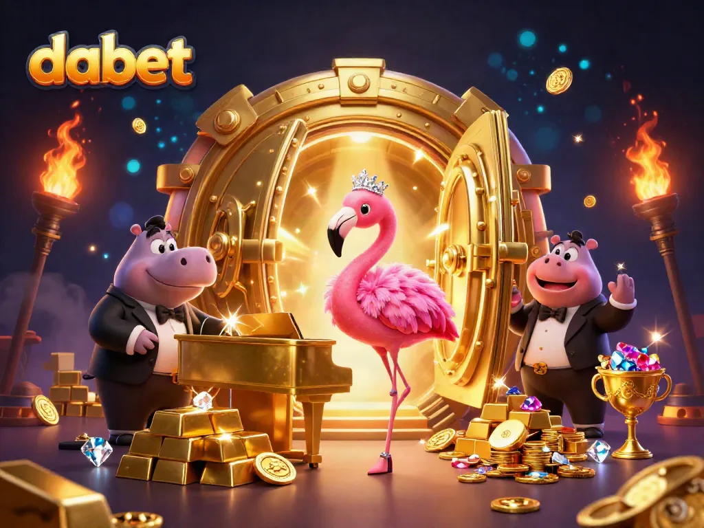 Engage with dabet's exciting casino atmosphere featuring vibrant characters and dazzling treasures.