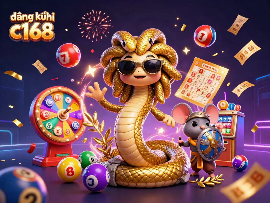 Experience excitement with đăng ký c168 in this vibrant casino-themed illustration featuring lively characters and festive elements.