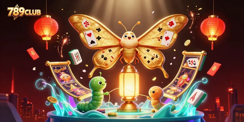 Immerse yourself in the vibrant world of 789CLUB with this dazzling casino illustration featuring vibrant game elements.