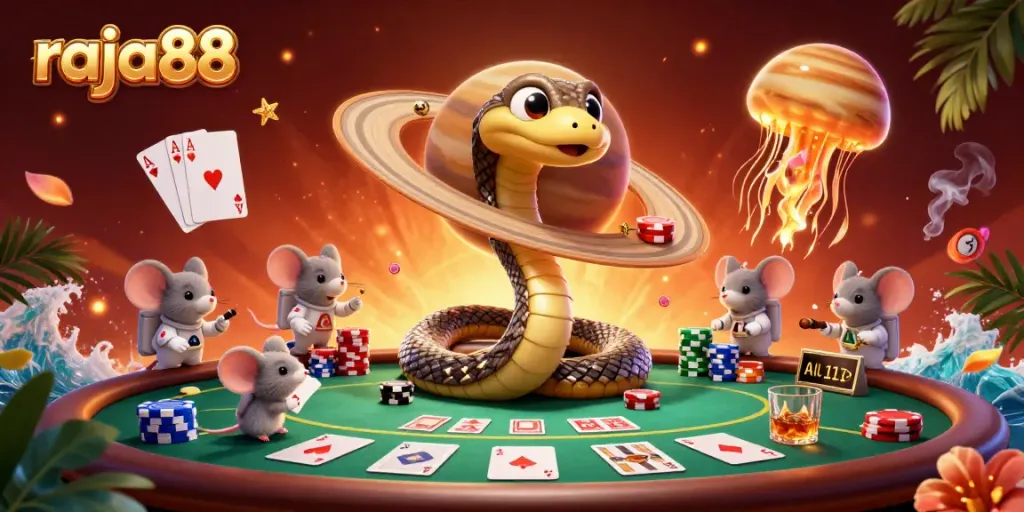 Engage in thrilling bets at raja88 with cosmic elements and poker excitement.