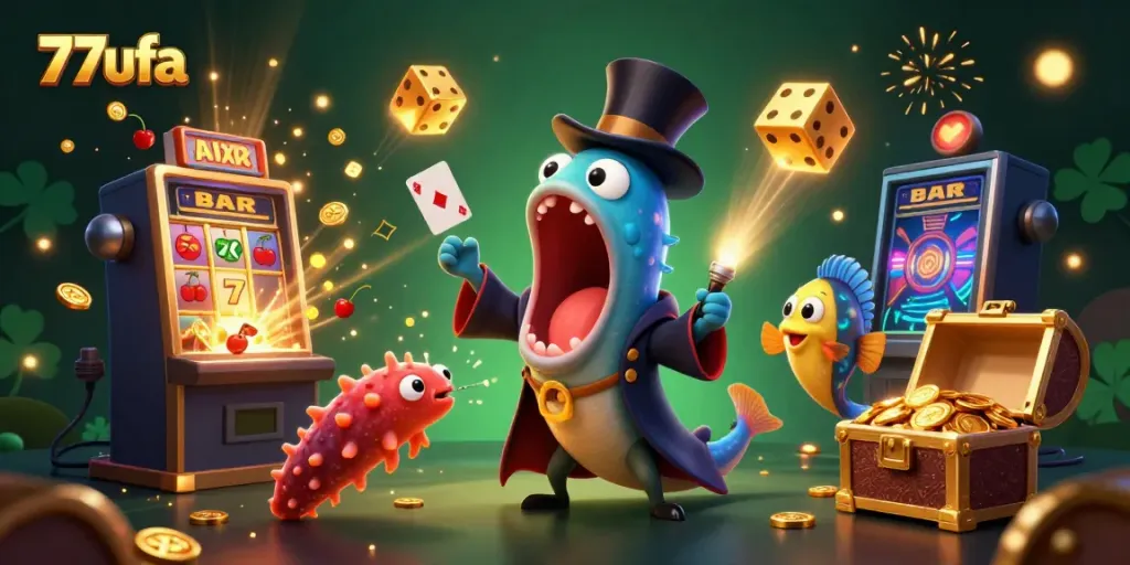 Engage in thrilling moments with 77ufa's dazzling 3D casino adventure featuring magical sea creatures and jackpot excitement.