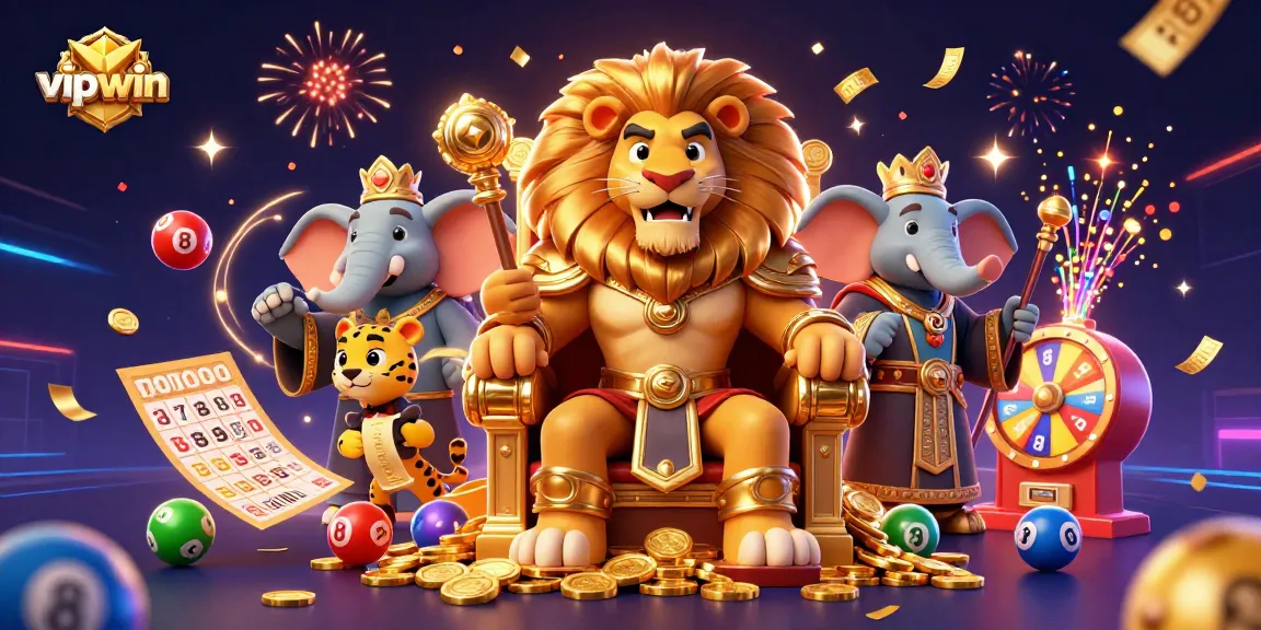 Experience exciting wins with vipwin at a vibrant online casino featuring royal characters and dynamic game elements.