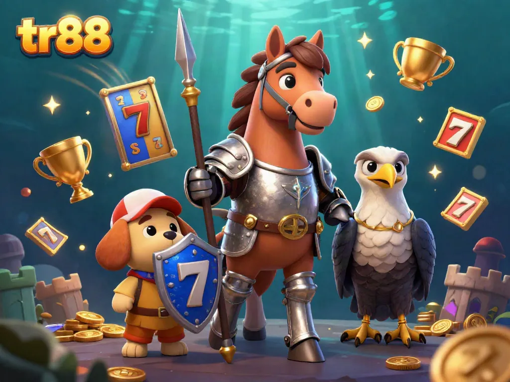 Experience the exhilarating tr88 online casino world with vibrant slot elements and colorful characters.