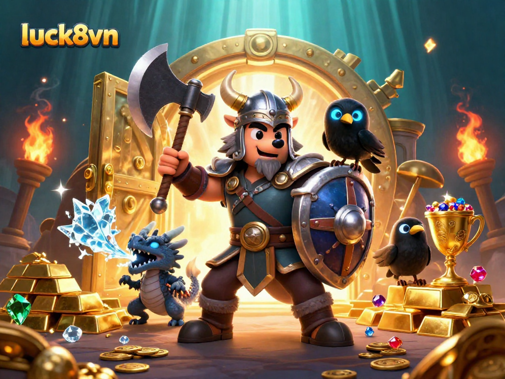 Experience the thrill of luck8vn with exciting characters revealing treasures and jackpots in action!