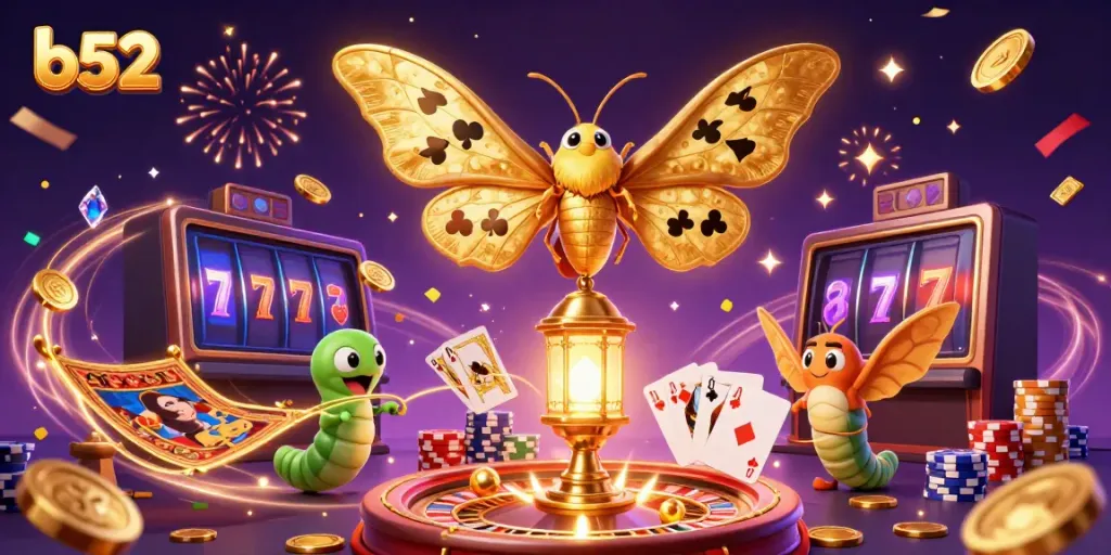 Experience thrilling gaming action with B52’s vibrant casino scene featuring dazzling animations and rich visuals.