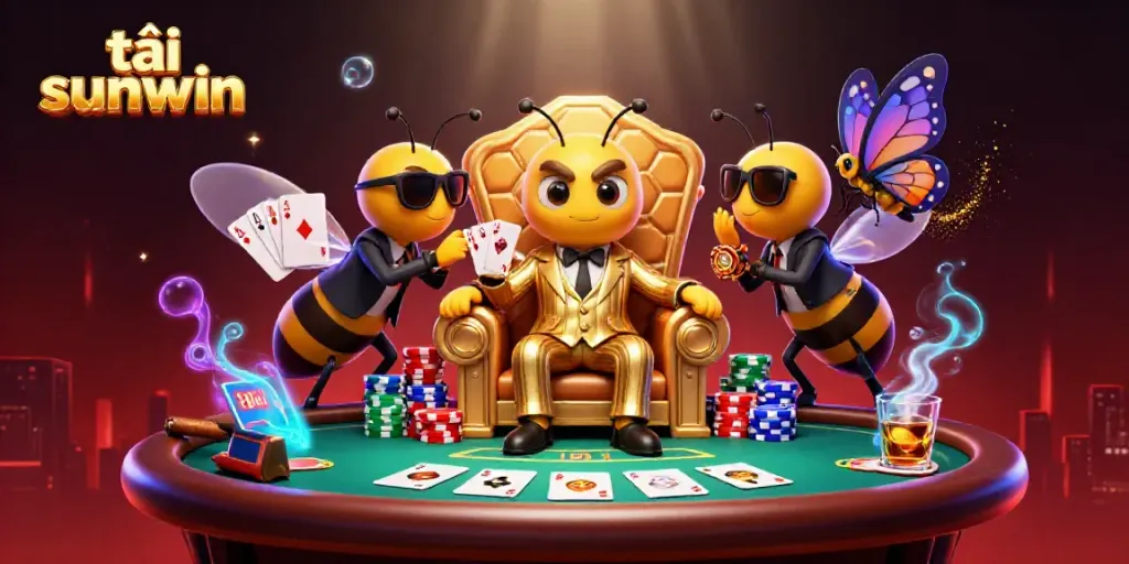Experience the thrill of tải sunwin in this vibrant 3D gambling scene filled with action and excitement.