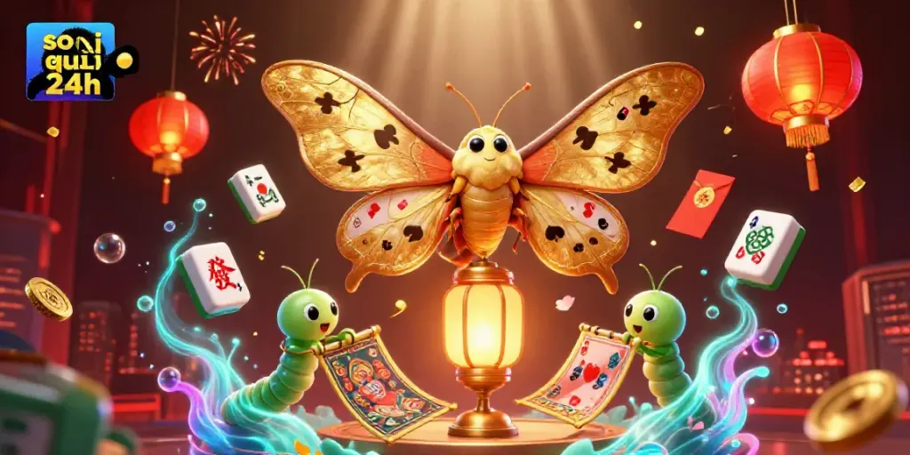 Engage with the vibrant soi cầu 24h lottery strategy scene featuring the majestic atlas moth and dynamic casino elements.