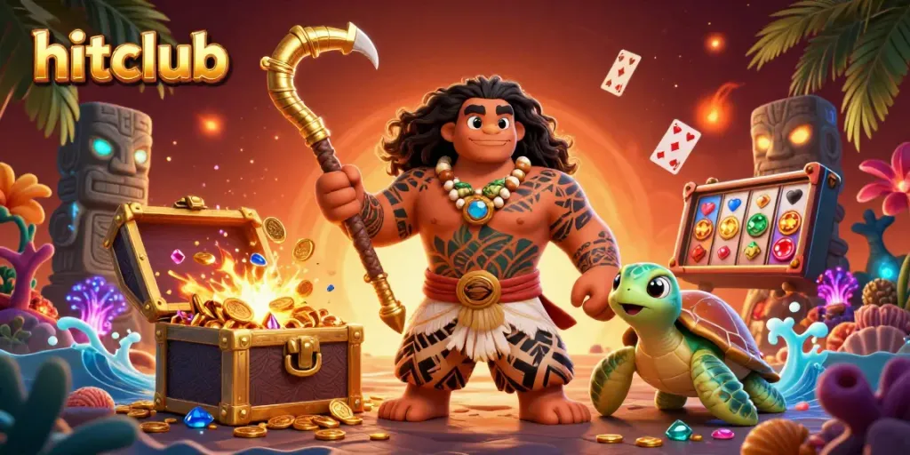 Join the thrilling hitclub adventure with underwater treasures, floating cards, and colorful gems.