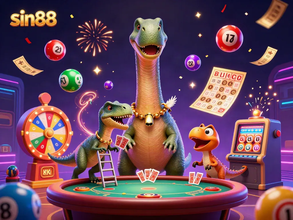 Experience thrilling gameplay at sin88 in this dynamic casino illustration filled with excitement.
