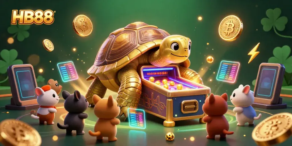 Unleash excitement at HB88 with thrilling 3D casino games featuring a giant tortoise pinball machine.