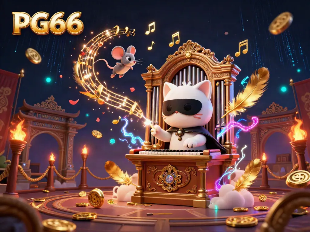 Experience winning at PG66 with a whimsical 3D casino scene, featuring playful characters and vibrant gambling elements.
