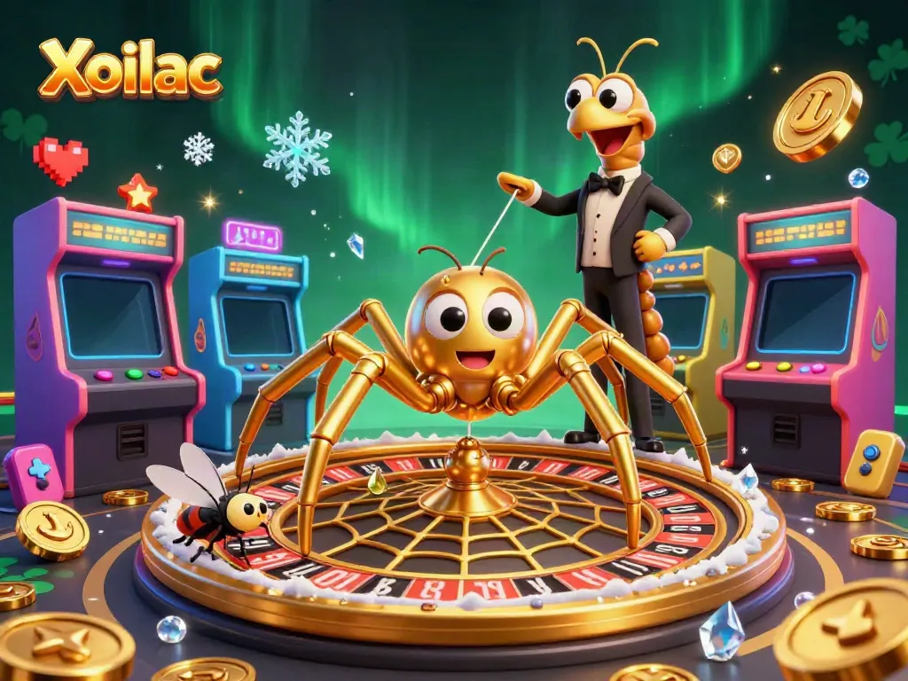 Xoilac displays thrilling online betting through colorful games and characters, including a golden spider and a centipede dealer.